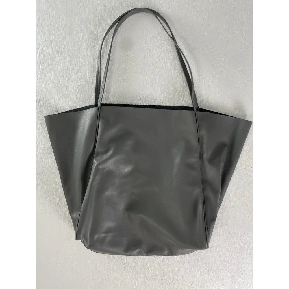 H&M Coated tote bag in grey Shoulder Purse Classic Women Medium Size‎